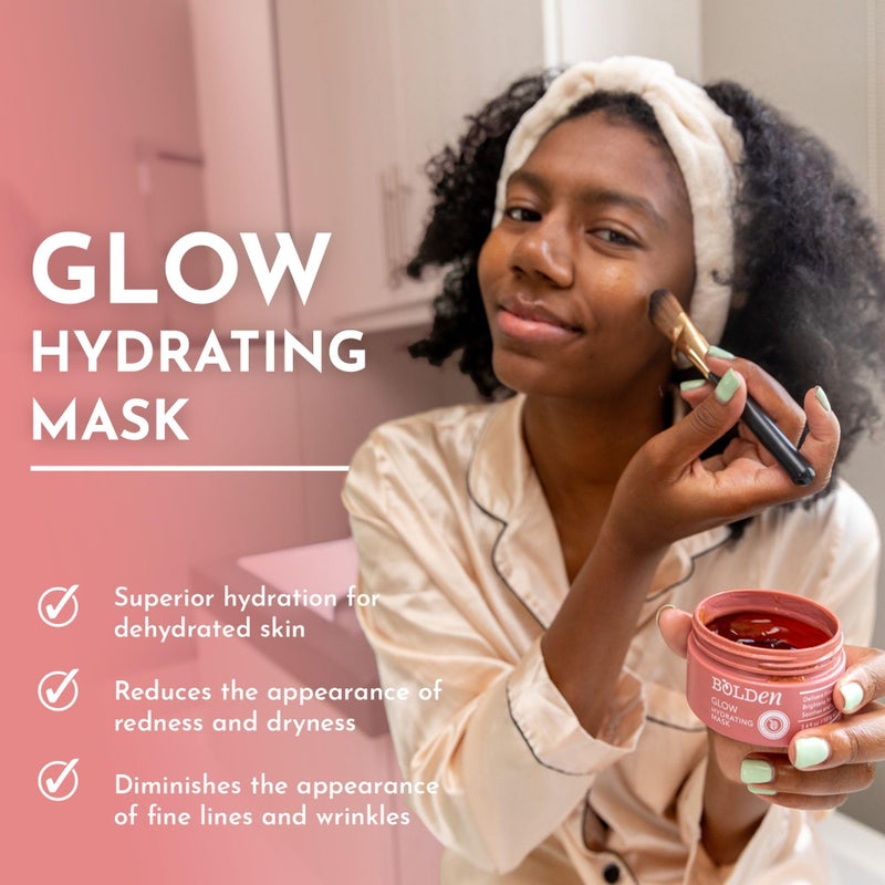 BOLDEN GLOW Hydrating Mask | Deep Moisturizing Facial Mask for Dry Skin | Gently Hydrating Hyaluronic Acid Moisturizer | Non-Comedogenic | 3.4 Fl Oz - Image 4